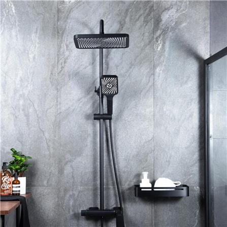 ฝักบัว RAIN SHOWER RASLAND RA F621-F66-BLK สีดำ_1