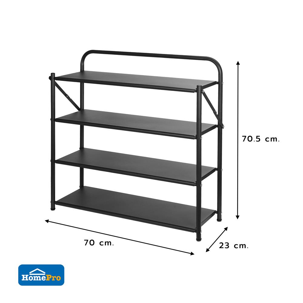 ชั้นวางรองเท้า 4 ชั้น STACKO BRISK 70X23X70.5CM  สีดำ