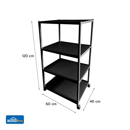 ชั้นวางของ 4 ชั้น STACKO BRISK 60X40X120 ซม. สีดำ_5