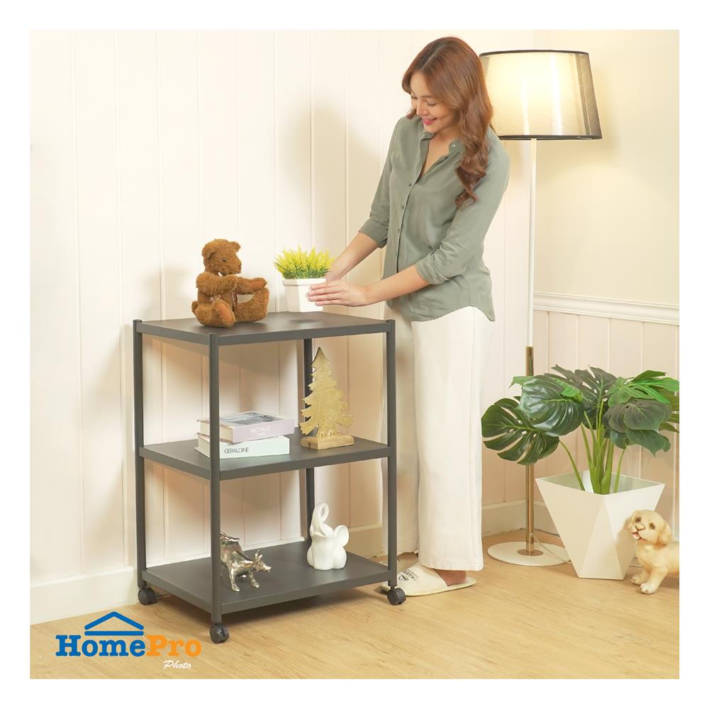 ชั้นวางของ 3 ชั้น STACKO BRISK 60X40X80 ซม. สีดำ