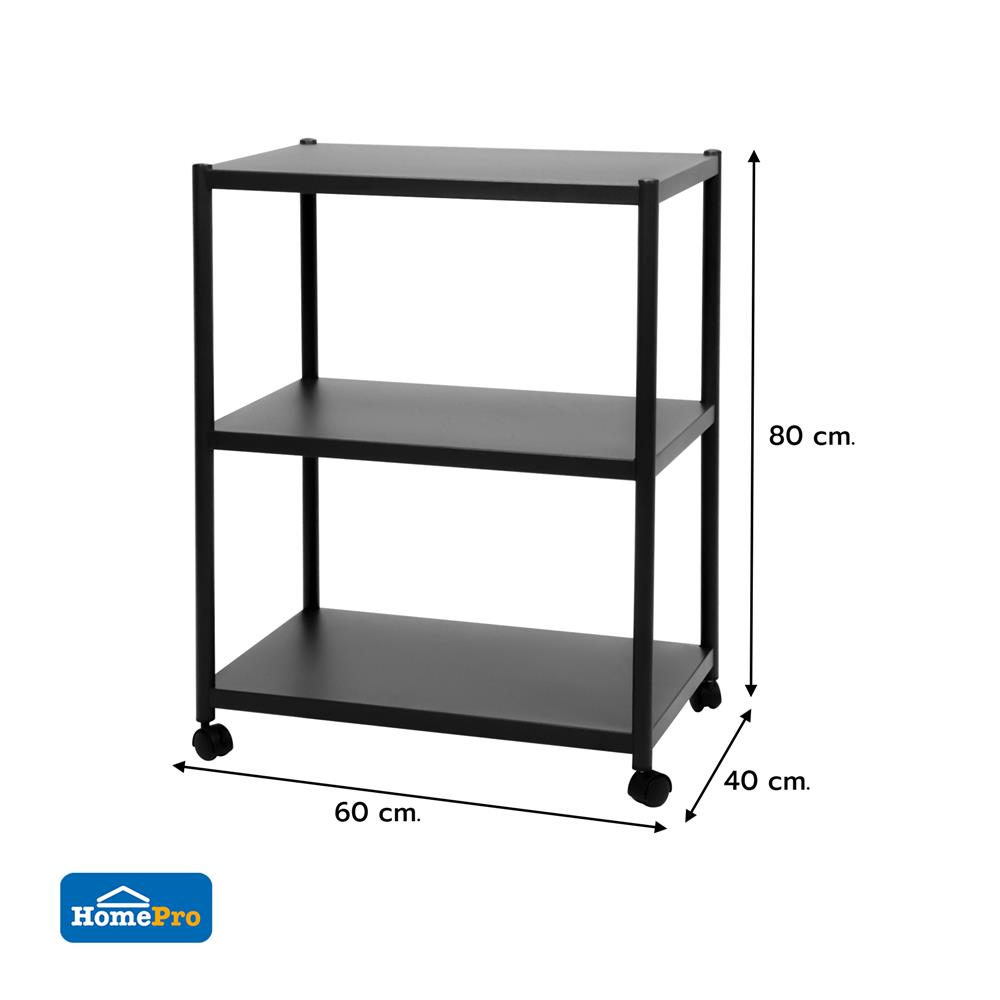 ชั้นวางของ 3 ชั้น STACKO BRISK 60X40X80 ซม. สีดำ
