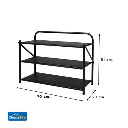 ชั้นวางรองเท้า 3 ชั้น STACKO BRISK 70X23X51 ซม. สีดำ_6