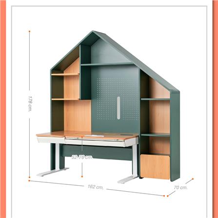 โต๊ะเขียนหนังสือปรับระดับไฟฟ้า ERGOTREND KIDS 162 ซม. สีเขียววินเทจ_7