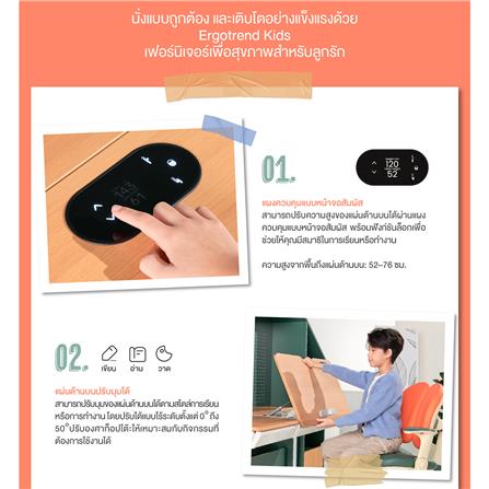 โต๊ะเขียนหนังสือปรับระดับไฟฟ้า ERGOTREND KIDS 162 ซม. สีเขียววินเทจ_4