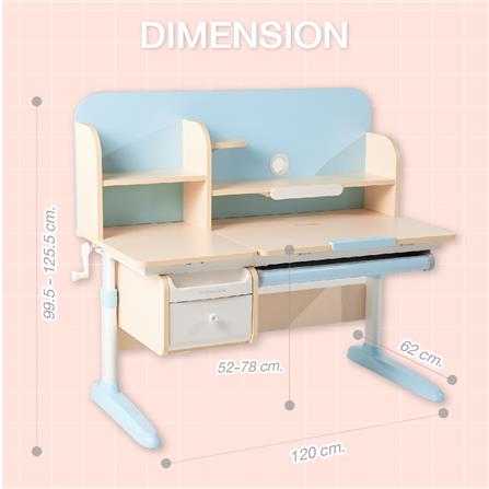 โต๊ะเขียนหนังสือปรับระดับ ERGOTREND KIDS 120 ซม. สีฟ้า_8