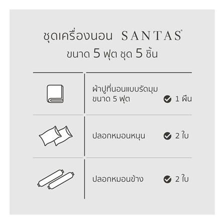 ชุดผ้าปูที่นอน 5 ฟุต (ชุด 5 ชิ้น) SANTAS TEXIMA สี FIKA BI_6