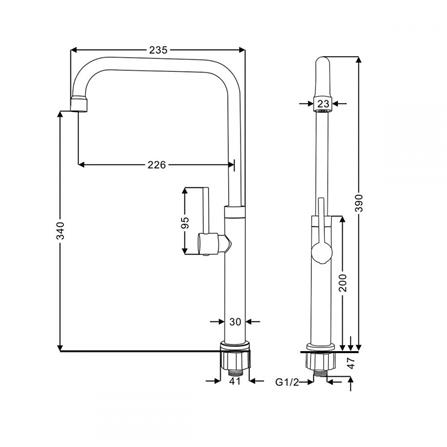 ก๊อกซิงค์เดี่ยวเคาน์เตอร์ RASLAND RA A11021-A123CR สีโครม_6
