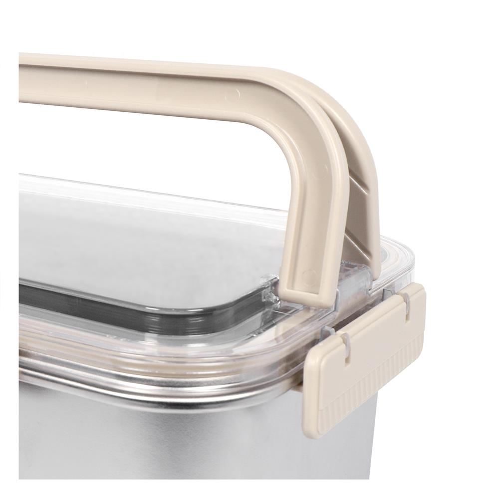 กล่องอาหารสเตนเลส มีหู 3.6 ลิตร KECH MERCURY สีเบจ