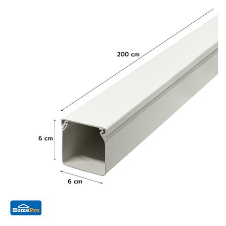 รางเก็บสายไฟวายเวย์ PVC ELECKTA 60X60 มม. 2 ม. สีขาว_3