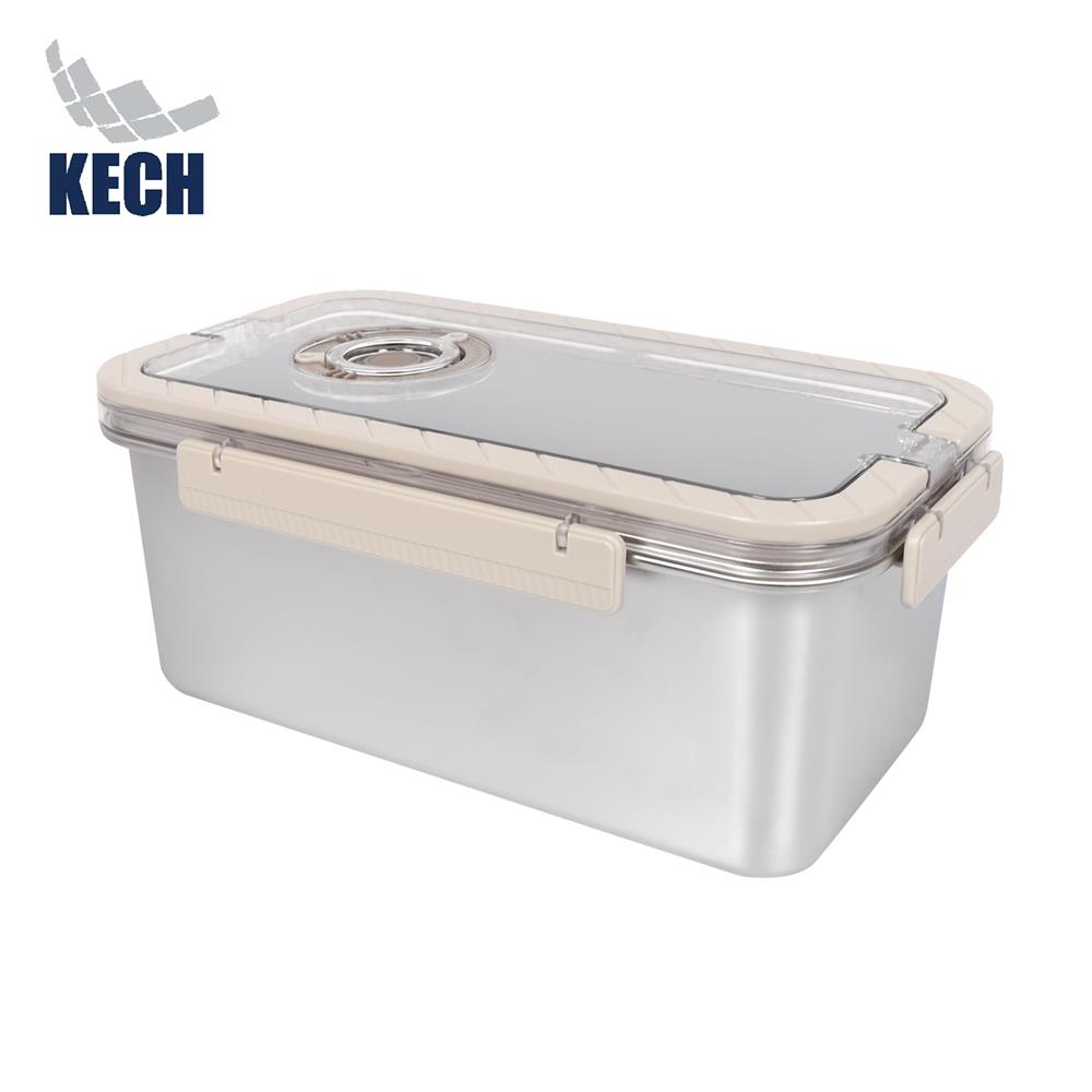 กล่องอาหารสเตนเลส มีหู 5.8 ลิตร KECH MERCURY สีเบจ_1
