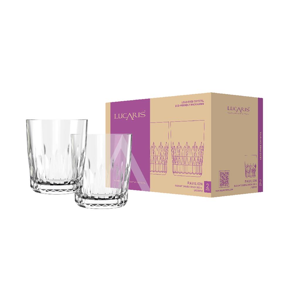 แก้วน้ำคริสตัล 350 มล. LUCARIS PAVILION RADIANT DOUBLE ROCK (แพ็ก 2 ใบ)