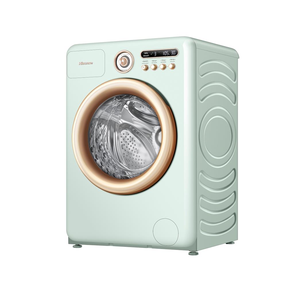 เครื่องซักอบผ้าฝาหน้า HISENSE WD105R5 10.5/7 กก. 1400RPM อินเวอร์เตอร์ สีเขียวพาสเทล