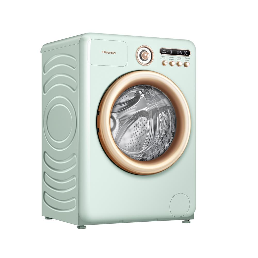 เครื่องซักอบผ้าฝาหน้า HISENSE WD105R5 10.5/7 กก. 1400RPM อินเวอร์เตอร์ สีเขียวพาสเทล