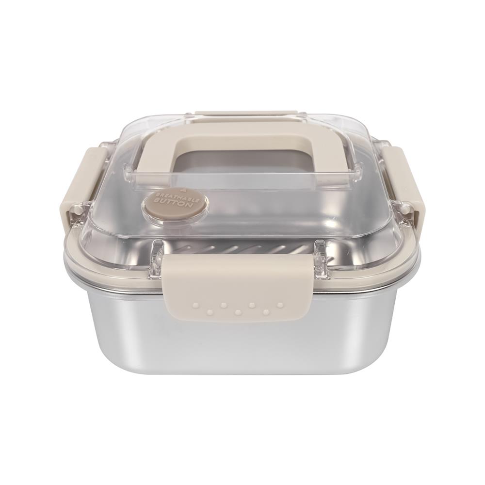 กล่องอาหารสเตนเลส มีหู 1.2 ลิตร KECH MERCURY สีเบจ