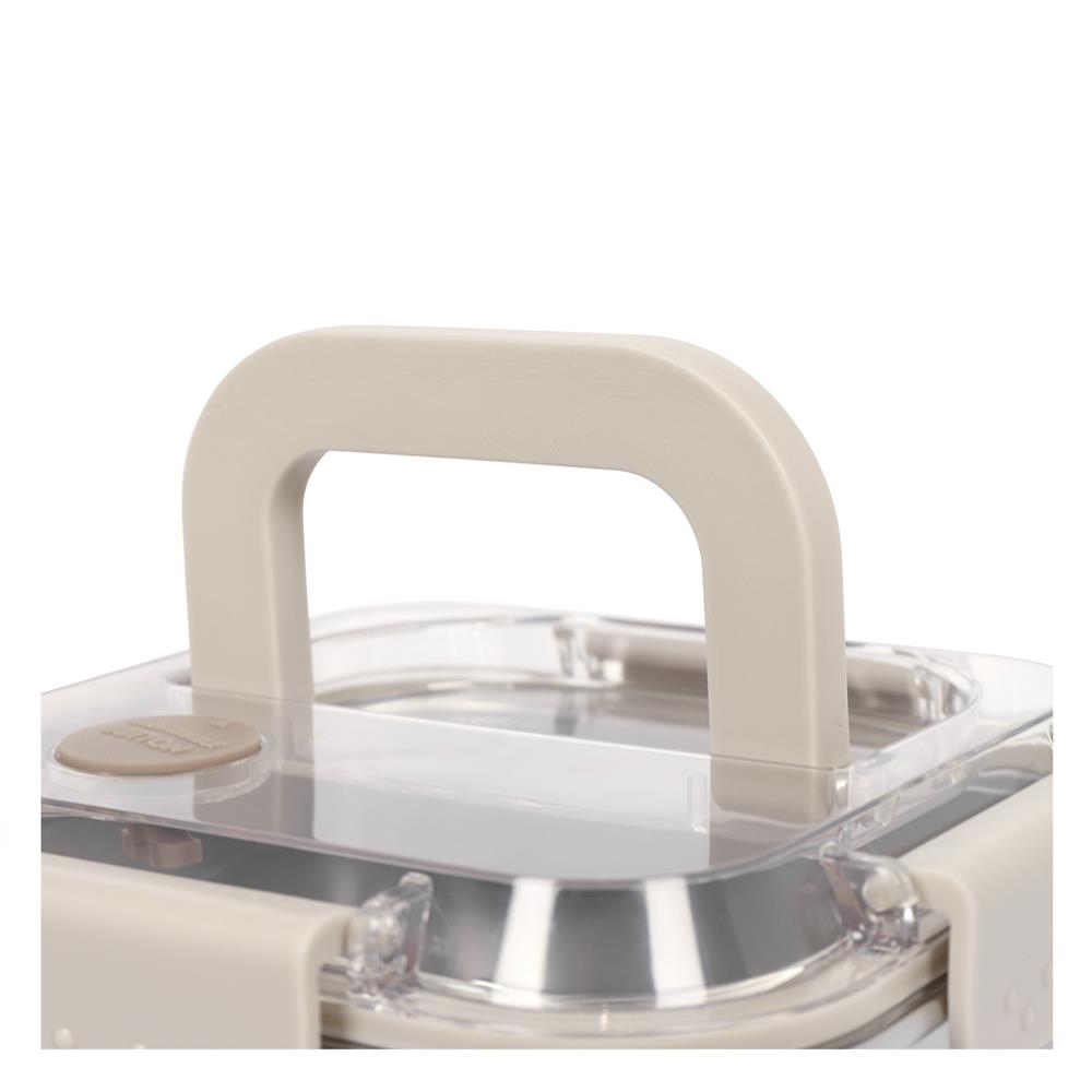 กล่องอาหารสเตนเลส มีหู 1.2 ลิตร KECH MERCURY สีเบจ