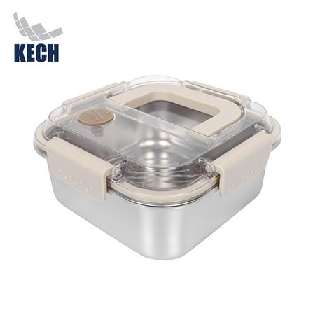 กล่องอาหารสเตนเลส มีหู 1.2 ลิตร KECH MERCURY สีเบจ_1