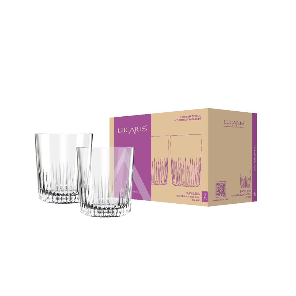 แก้วน้ำคริสตัล 350 มล. LUCARIS PAVILION GLEAM DOUBLE ROCK (แพ็ก 2 ใบ)