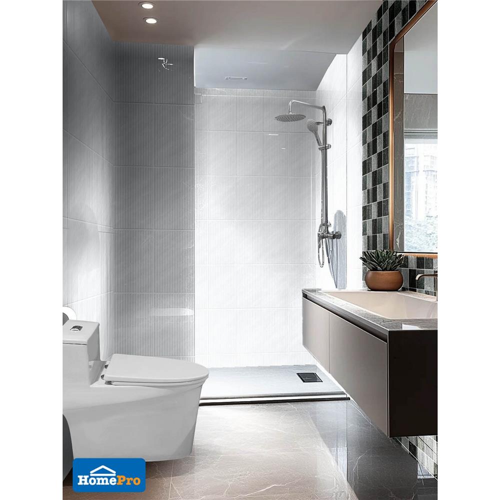 กระเบื้องผนัง 10x16 นิ้ว COTTO อริสตัน เดคโค่ ขาว PM 1 ตร.ม.