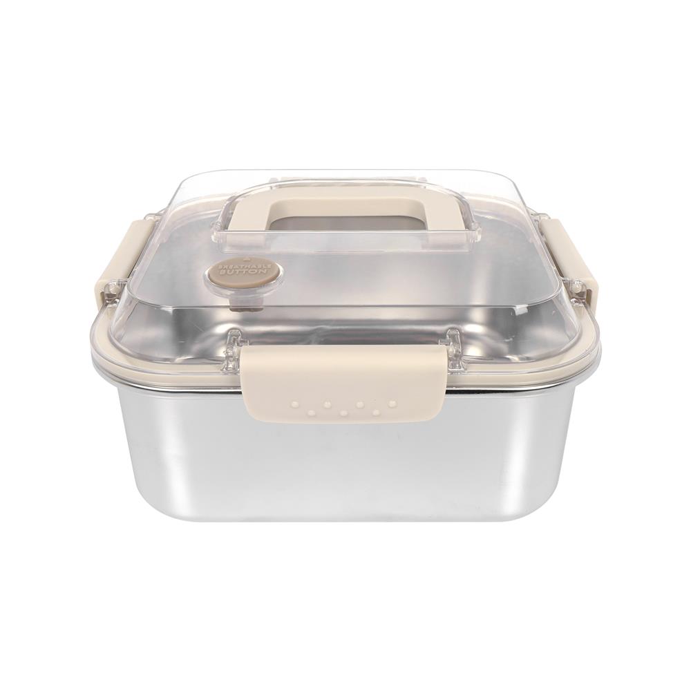 กล่องอาหารสเตนเลส มีหู 2.3 ลิตร KECH MERCURY สีเบจ