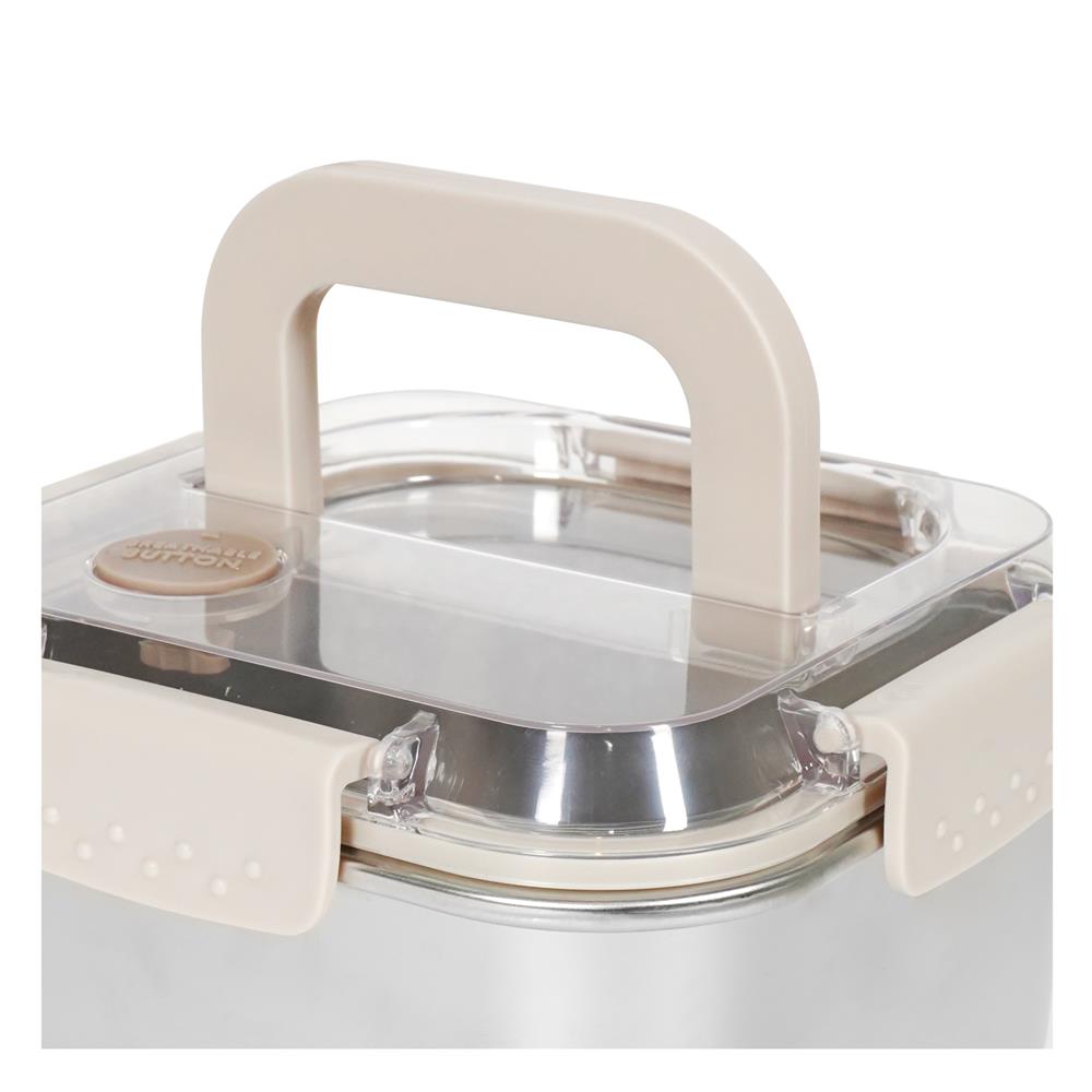 กล่องอาหารสเตนเลส มีหู 1.6 ลิตร KECH MERCURY สีเบจ