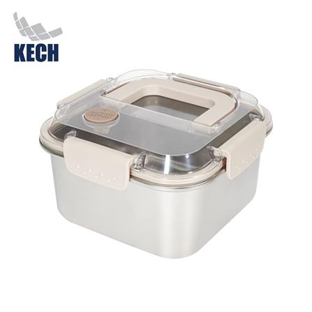 กล่องอาหารสเตนเลส มีหู 1.6 ลิตร KECH MERCURY สีเบจ_0