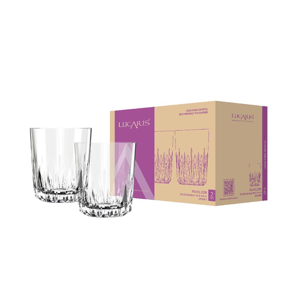 แก้วน้ำคริสตัล 350 มล. LUCARIS PAVILION DAZZLE DOUBLE ROCK (แพ็ก 2 ใบ)