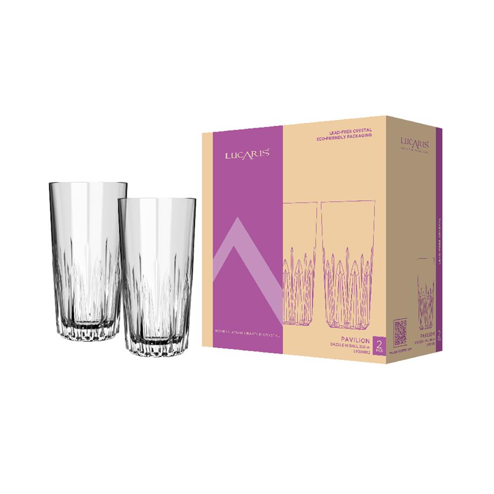 แก้วน้ำคริสตัล 350 มล. LUCARIS PAVILION DAZZLE HI BALL (แพ็ก 2 ใบ)