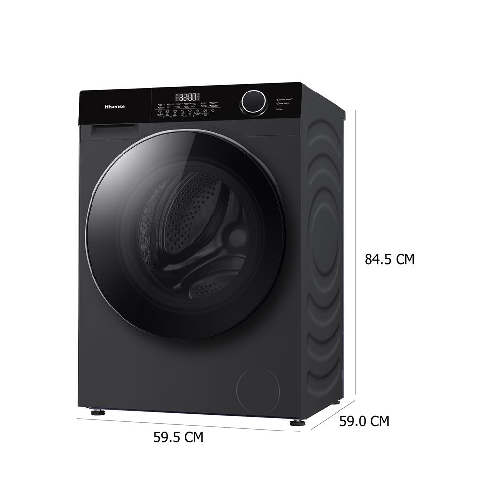 เครื่องซักอบผ้าฝาหน้า HISENSE WD105M3 10.5/7 กก. 1400RPM อินเวอร์เตอร์ สีดำ