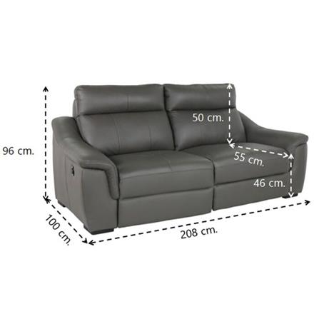 RECLINER 2 ที่นั่ง SB FURNITURE NANTE 19203191 สีเทาเข้ม_6