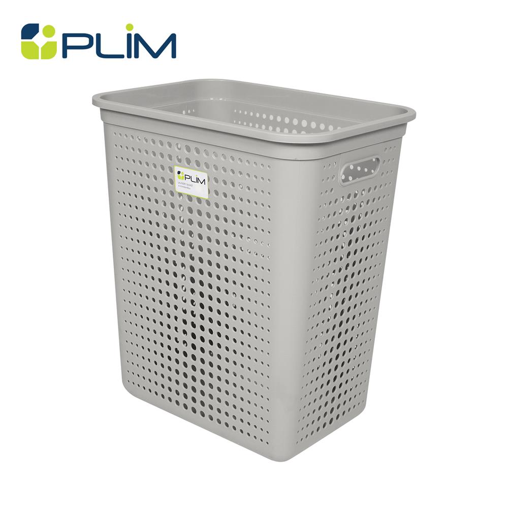 ตะกร้าผ้าเหลี่ยม PLIM BUBBLE SIZE L สีเทา_0