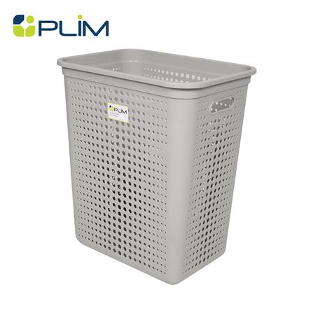 ตะกร้าผ้าเหลี่ยม PLIM BUBBLE SIZE L สีเทา_1