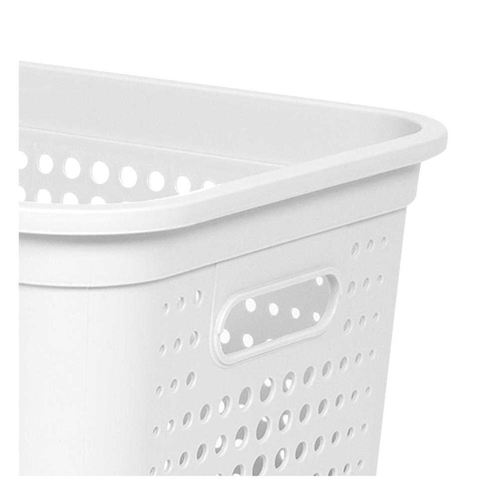 ตะกร้าผ้าเหลี่ยม PLIM BUBBLE SIZE L สีขาว