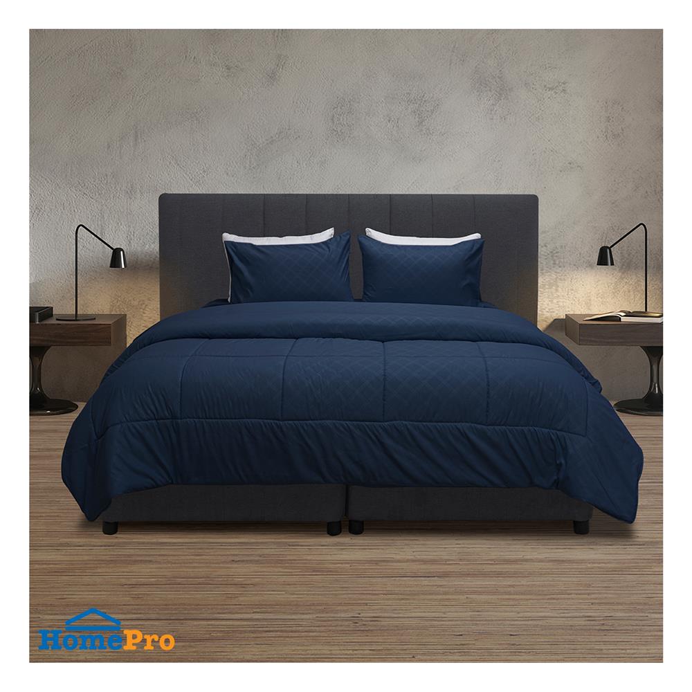ชุดผ้าปูที่นอน 6 ฟุต (ชุด 6 ชิ้น) PICASSO BASIC ENJOY สี NAVY BLUE