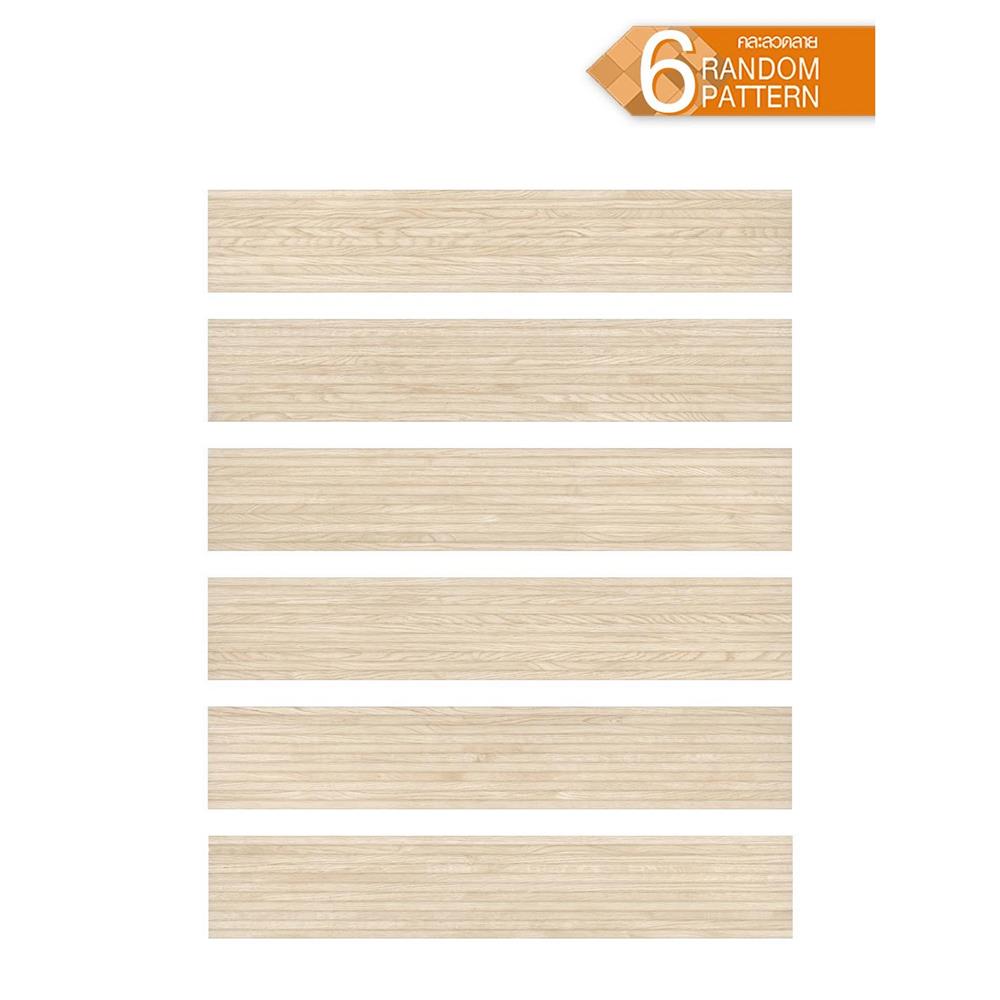 กระเบื้องพื้นพอร์ซเลน 20x120 ซม. TARA ไลน์เนอร์วู้ด เบจ PM 1.2 ตร.ม.