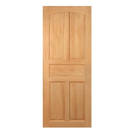 ประตูไม้สยาแดง ไม่เจาะลูกบิด VK 151 5 ฟักปีกนก 80X200 ซม. สีธรรมชาติ