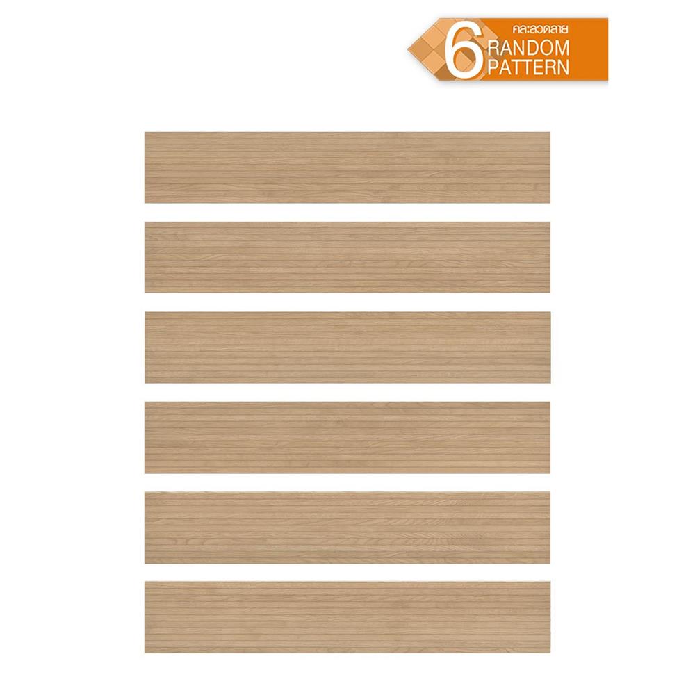 กระเบื้องพื้นพอร์ซเลน 20x120 ซม. TARA ไลน์เนอร์วู้ด น้ำตาล PM 1.2 ตร.ม.