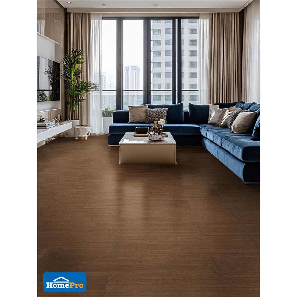 กระเบื้องพื้นพอร์ซเลน 20x120 ซม. TARA ไลน์เนอร์วู้ด น้ำตาลเข้ม PM 1.2 ตร.ม.