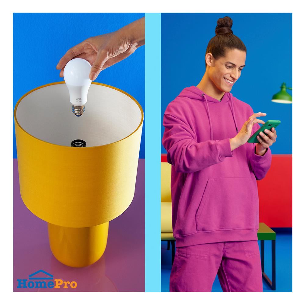 หลอด LED WIZ SMART BULB BOHLAM PINTAR 8.5 วัตต์ RGB E27 (แพ็ก 3 ชิ้น)