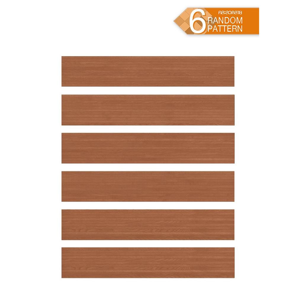 กระเบื้องพื้นพอร์ซเลน 20x120 ซม. TARA ไลน์เนอร์วู้ด น้ำตาลแดง PM 1.2 ตร.ม.