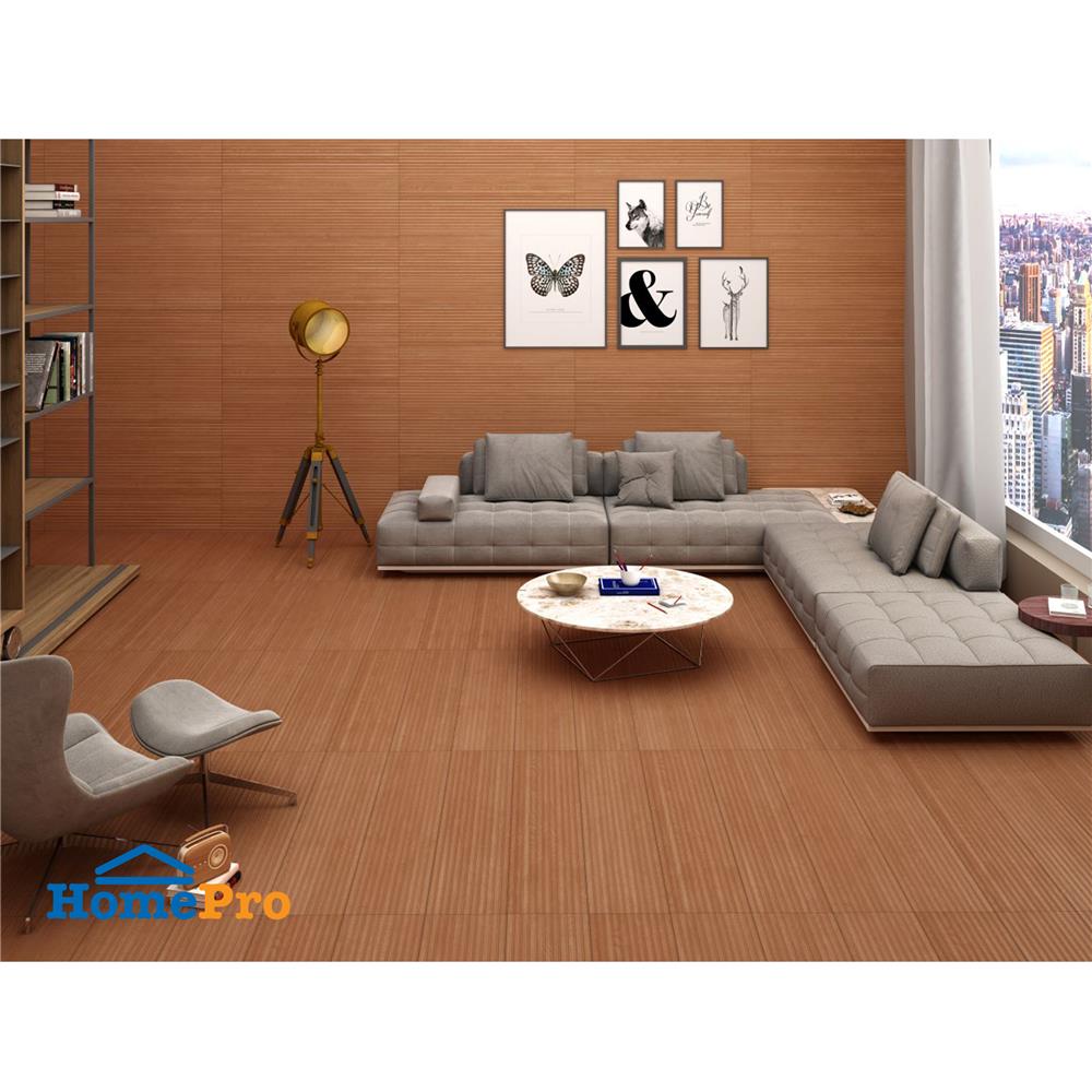 กระเบื้องพื้นพอร์ซเลน 20x120 ซม. TARA ไลน์เนอร์วู้ด น้ำตาลแดง PM 1.2 ตร.ม.