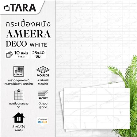 กระเบื้องผนัง 25x40 ซม. TARA อะมีร่า เดคโค่ ไวท์ A 1 ตร.ม._6
