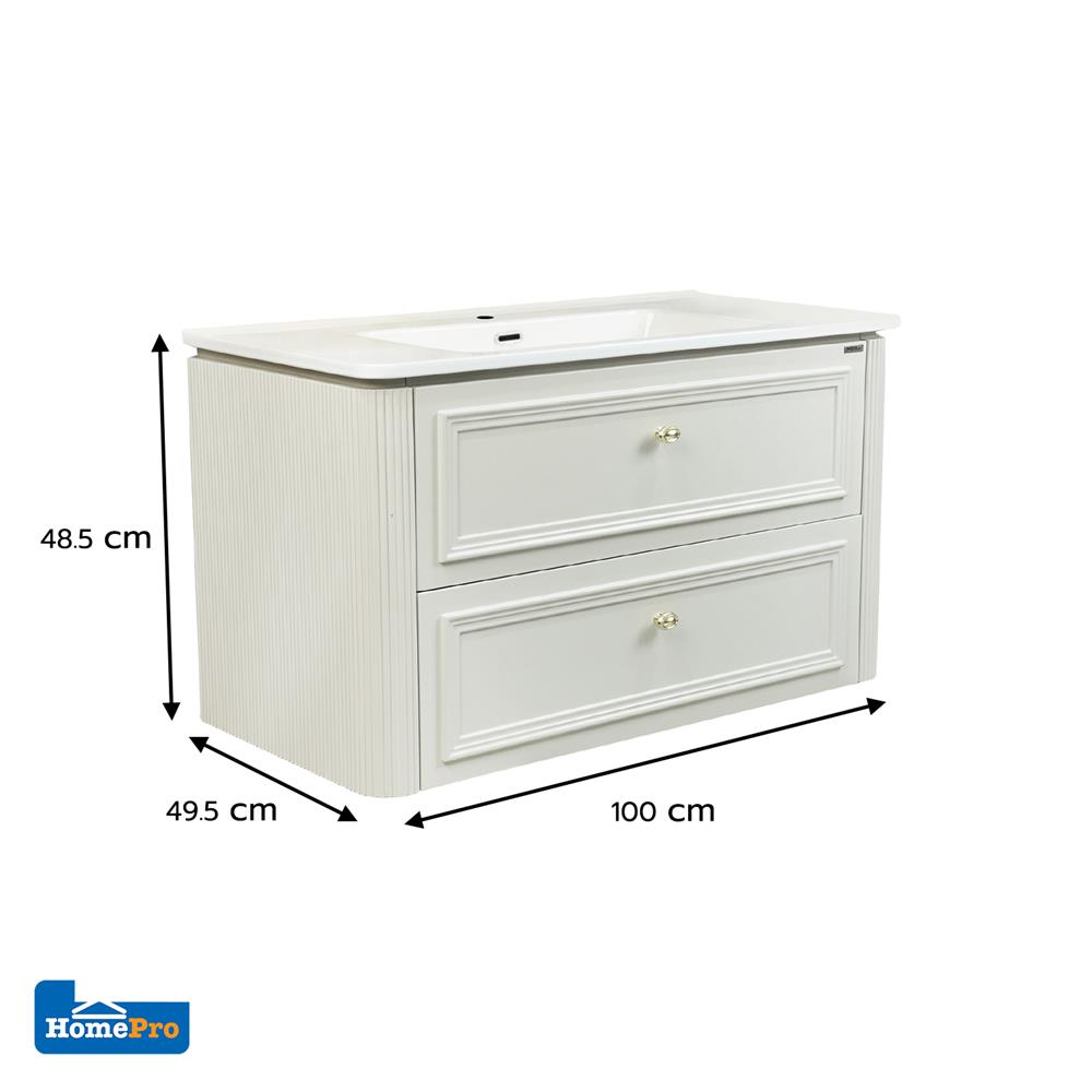 อ่างเคาน์เตอร์ MOYA PLUS A298 สีครีม