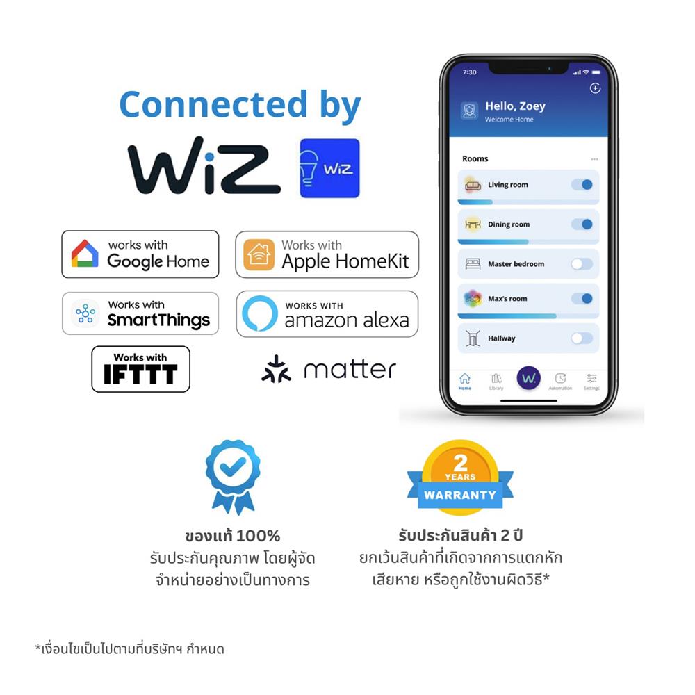 หลอด LED WIZ SMART BULB BOHLAM PINTAR 8.5 วัตต์ RGB E27