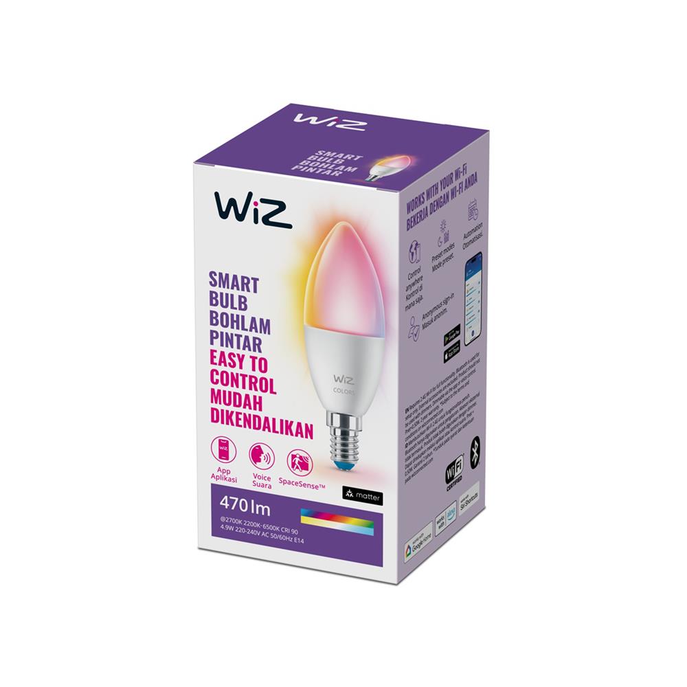 หลอด LED WIZ CANDLE SMART BULB BOHLAM PINTAR 4.9 วัตต์ RGB E14