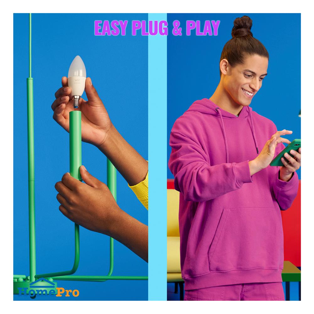 หลอด LED WIZ CANDLE SMART BULB BOHLAM PINTAR 4.9 วัตต์ RGB E14