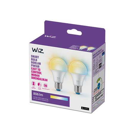 หลอด LED WIZ SMART BULB BOHLAM PINTAR 8 วัตต์ DAYLIGHT/COOL WHITE/WARM WHITE E27 (แพ็ก 2 ชิ้น)_1