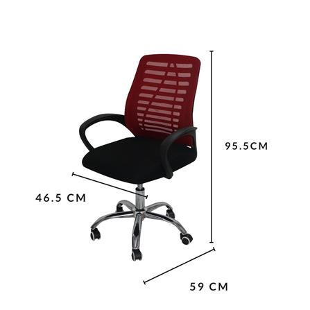 เก้าอี้สำนักงาน LUVORA LVR0064 สีดำ/แดง_8