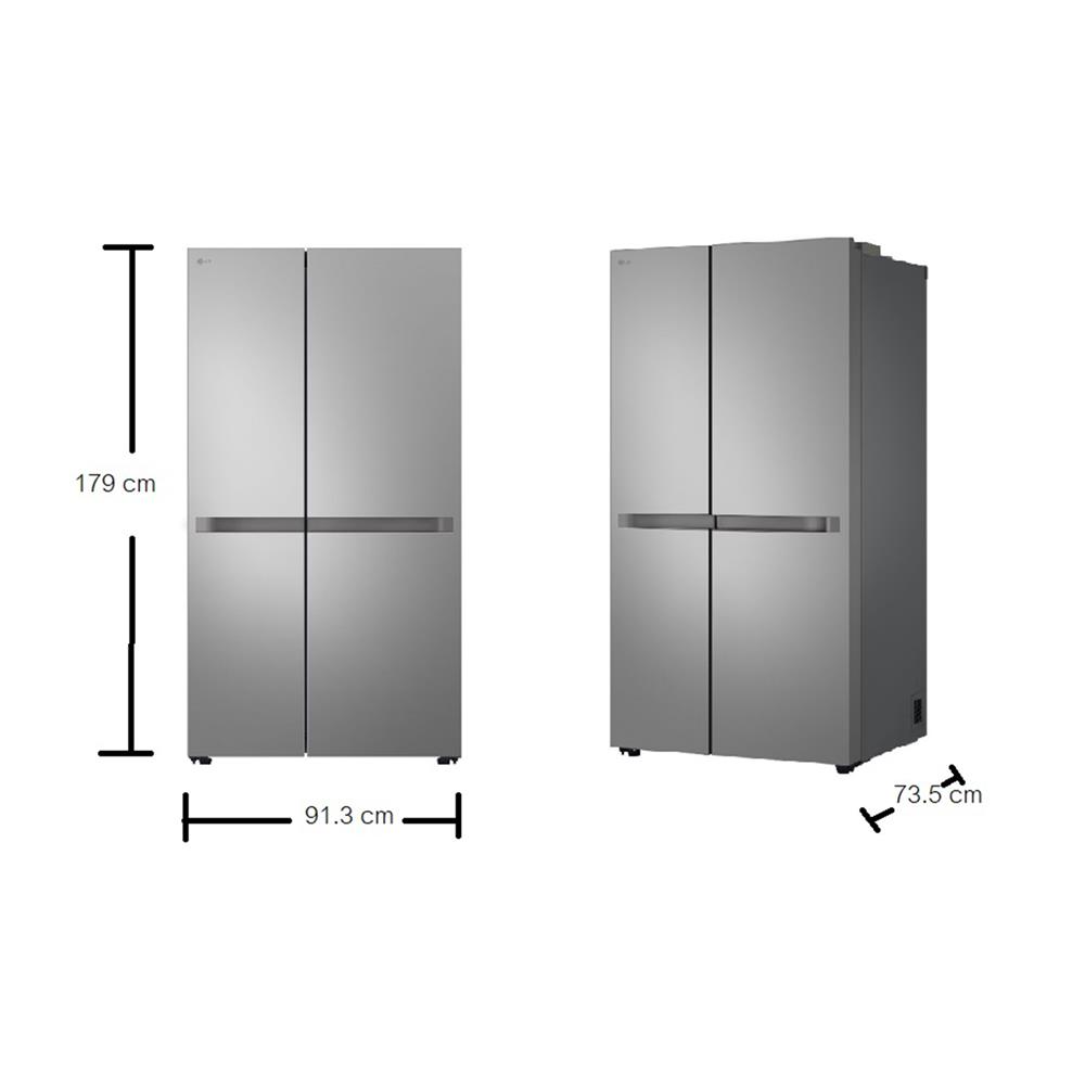 ตู้เย็น SIDE BY SIDE LG GC-B257KLJW.APYPLMT 23.4 คิว อินเวอร์เตอร์ สีเงิน