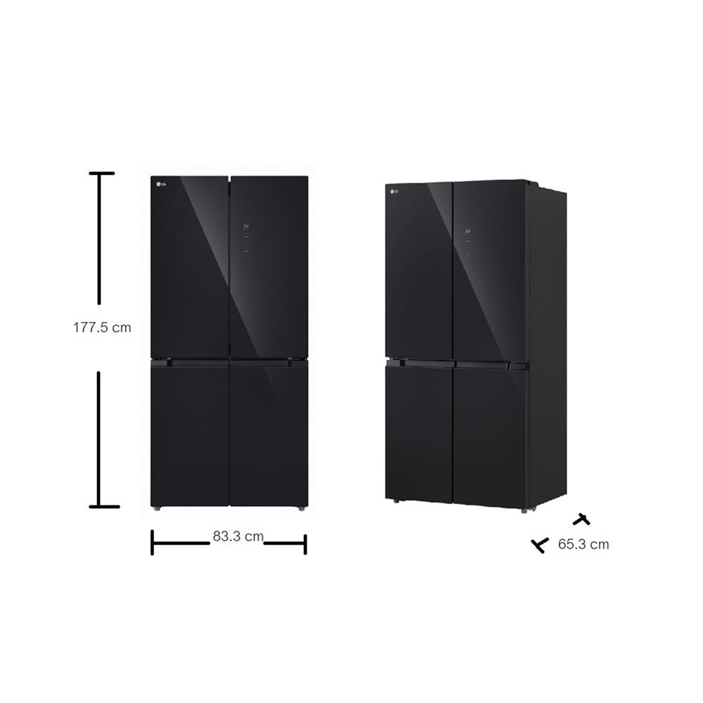 ตู้เย็น MULTI DOOR LG  GC-B47FMGAH.AMAPLMT 16.7 คิว กระจกดำ อินเวอร์เตอร์