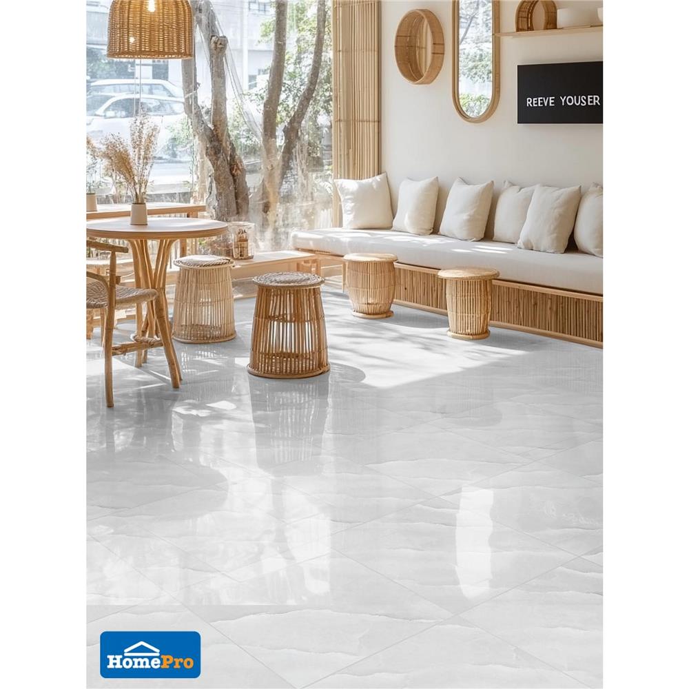 กระเบื้องพื้น 40x40 ซม. TARA อูน่ามาร์เบิ้ล สีเทา A 0.96 ตร.ม.